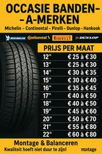 A merk occasie banden vanaf 25 euro per stuk mét montage, Ophalen, Gebruikt