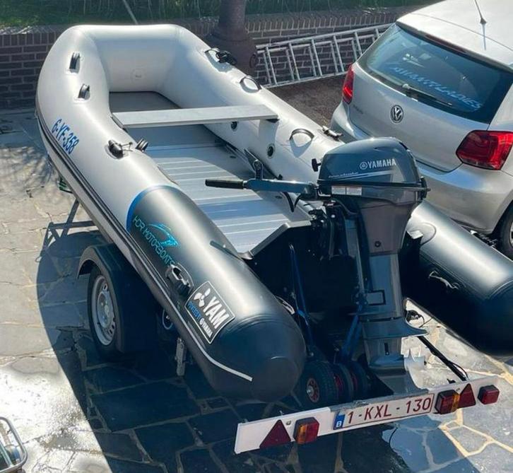 Yamaha rubberboot, 10pk motor en trailer in nieuwstaat, Watersport en Boten, Rubberboten, Zo goed als nieuw, Yamaha, Aluminium