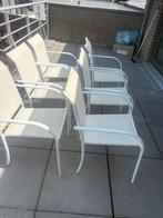 6 buiten stoelen wit, Tuin en Terras, Ophalen, Gebruikt, Aluminium, Stapelbaar