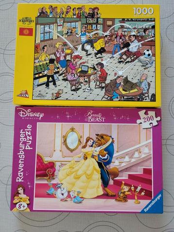 2 puzzles : Beauty & Beast (200) et FC the Champions (1000), Enlèvement ou Envoi, Comme neuf