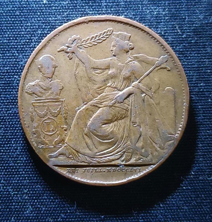 Medaille moduul van 5 cent 1856 (koper) - Leopold I, Postzegels en Munten, Penningen en Medailles, Overige materialen, Verzenden
