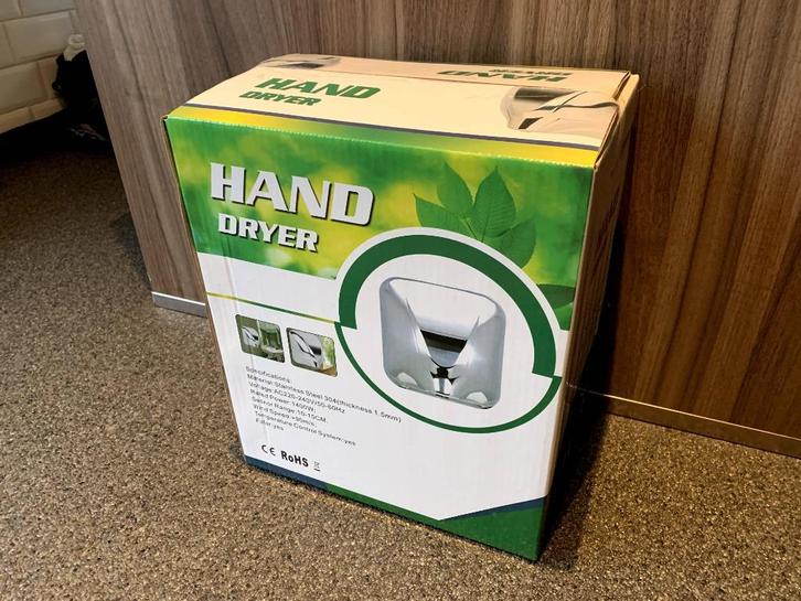 Krachtige professionele handdroger inox, anti corona, dont t, Doe-het-zelf en Bouw, Sanitair, Nieuw, Overige typen, Inox, Ophalen of Verzenden