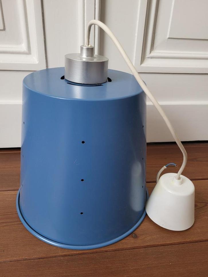 Ikea vintage hanglamp blauw, Huis en Inrichting, Lampen | Hanglampen, Gebruikt, Minder dan 50 cm, Metaal, Ophalen