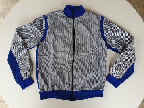 Vintage blauw-witte wielerjas (Wal-Mar Sport, W.M.S, maat 4), Sport en Fitness, Wielrennen, Gebruikt, Kleding, Ophalen of Verzenden