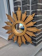Vintage zonnespiegel 51 cm, hout., Huis en Inrichting, Woonaccessoires | Spiegels, Gebruikt, Rond, Ophalen of Verzenden, Minder dan 100 cm
