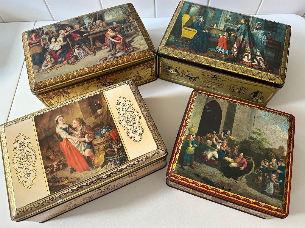 Anciennes boîtes en fer blanc - bon état, Collections, Boîte en métal, Enlèvement, Utilisé