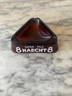 Glazen driehoekige asbak  "Super pils 8 Haecht"., Verzamelen, Biermerken, Ophalen of Verzenden, Zo goed als nieuw