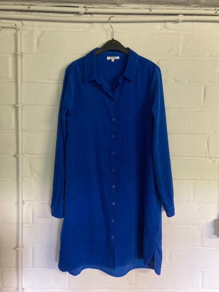 Blauw kleed lange mouw in fijn geribbelde velours, 170, Kinderen en Baby's, Kinderkleding | Maat 170, Fish & Chips, Meisje, Ophalen of Verzenden