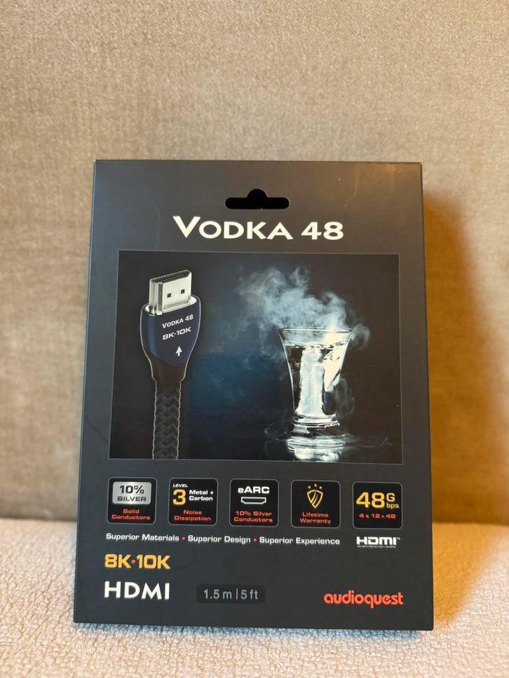 Audioquest ‘VODKA 48’ HDMI-kabel • 8K-10K Ultra HD, TV, Hi-fi & Vidéo, Câbles audio & Câbles de télévision, Comme neuf, Câble HDMI
