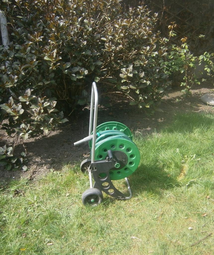 Haspel + 25 meter tuinslang, Ophalen of Verzenden, Gebruikt, Tuinslang