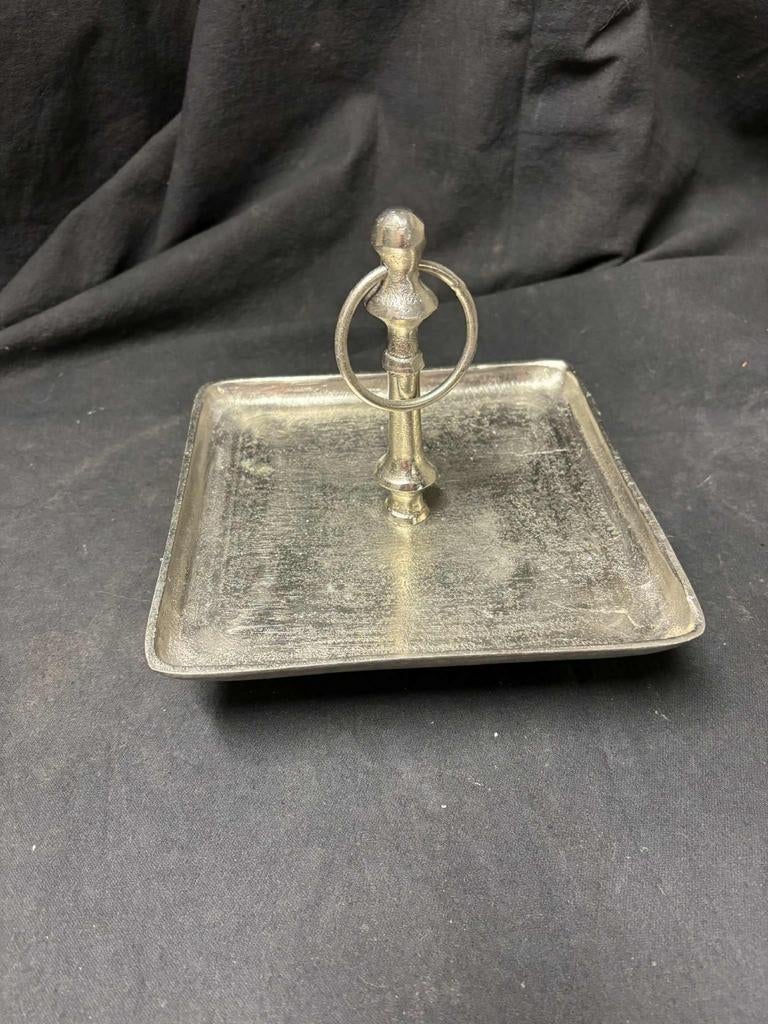 Plateau en métal brossé argenté, Maison & Meubles, Enlèvement