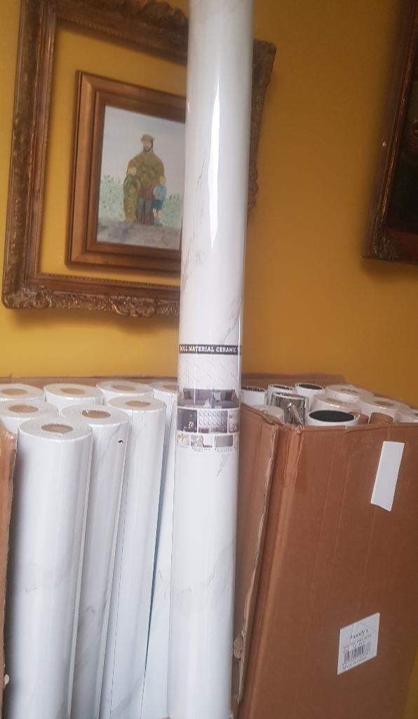 Rouleaux adhésifs mureaux, Maison & Meubles, Ameublement | Papier peint, Enlèvement, 75 m² ou plus, Blanc