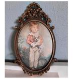 1960 Tableau ancien classique dans un cadre en bronze enfant, Enlèvement ou Envoi