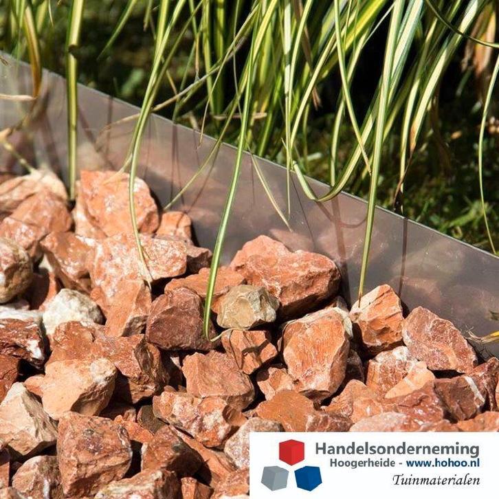 Kantopsluiting RVS roest vrij staal ronde paden strakke tuin, Tuin en Terras, Grind, Keien en Split, Nieuw, Overige typen, Grijs