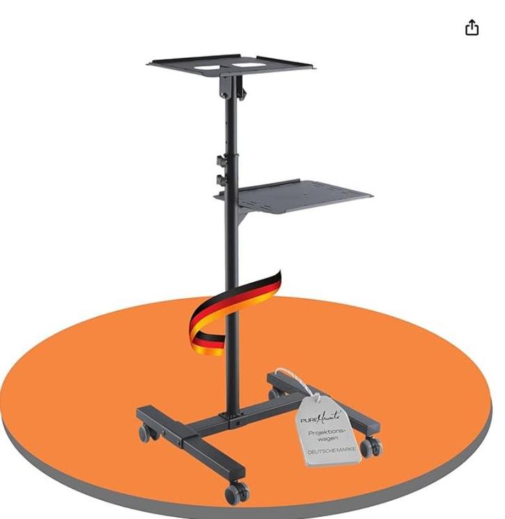 Chariot de projection inclinable avec tablette, TV, Hi-fi & Vidéo, Écrans de projection, Comme neuf, Enlèvement