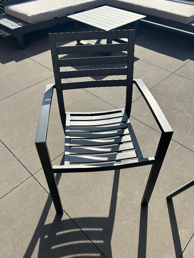 8 aluminium tuinstoelen, Tuin en Terras, Ophalen, Gebruikt, Aluminium, Stapelbaar