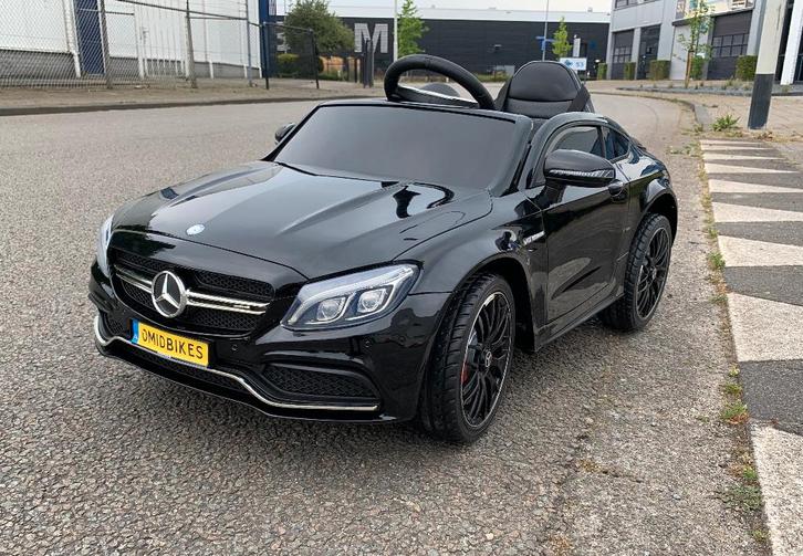 Mercedes C63s AMG zwart 12v afstandsbediening Leder/ rubberb, Enfants & Bébés, Jouets | Extérieur | Véhicules & Draisiennes, Neuf