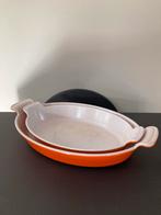 Le Creuset, 2 gietijzeren ovenschotels, Huis en Inrichting, Ophalen, Gebruikt, Koekenpan of Braadpan, Gietijzer
