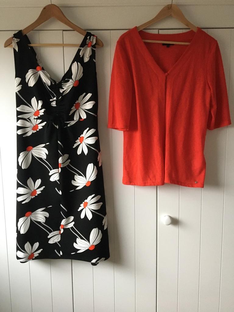 mooie zwangerschapsjurk bloem + vest JBC maat 44 - 46, Kleding | Dames, Zwangerschapskleding, Zo goed als nieuw, Jurk, Maat 42/44 (L)