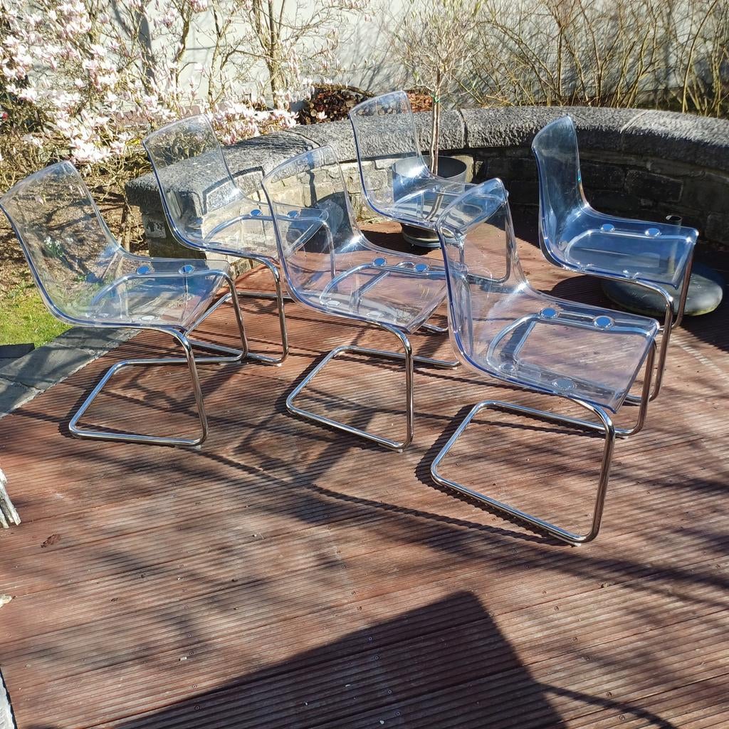 lot de 6 chaises transparentes Ikea Tobias, Maison & Meubles, Autres couleurs, Enlèvement, Autres matériaux, Moderne