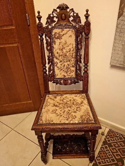 Antieke stoel, Bruin, Zo goed als nieuw, Hout, Antiek