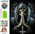 Diamond Painting doodshoofd 50x40cm (rond), Hobby en Vrije tijd, Verzenden, Nieuw, Overige typen