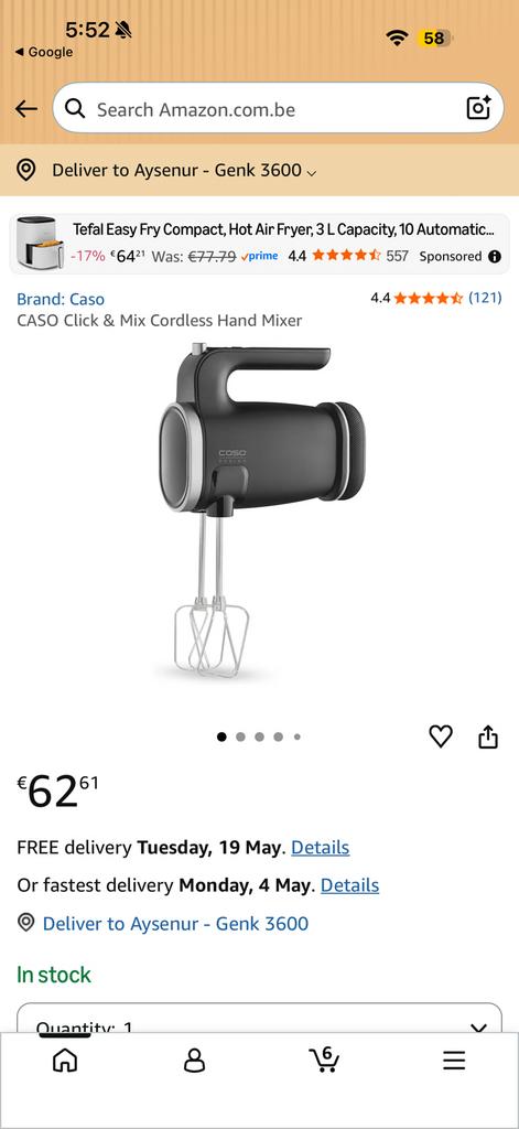 CASO Click & Mix draadloze handmixer – zo goed als nieuw, Electroménager, Mélangeurs de cuisine, Enlèvement, Comme neuf