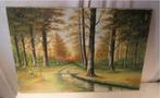 Belle œuvre peinte ancienne « Beek et la forêt » - H Arren, Antiquités & Art, Enlèvement ou Envoi