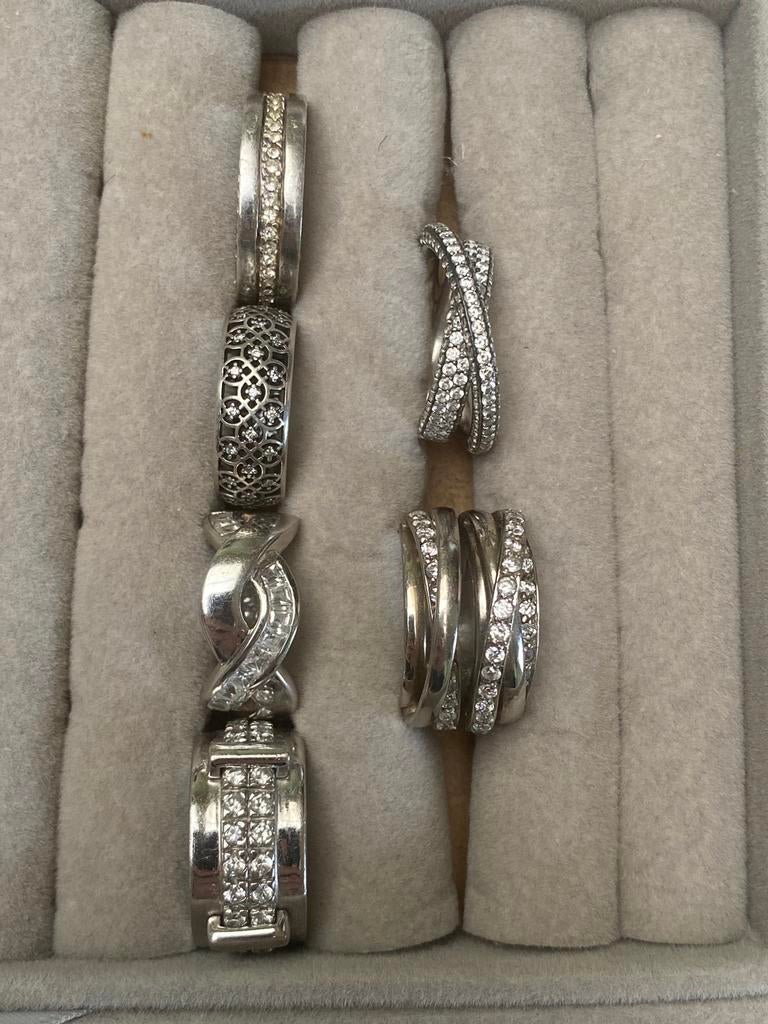 Zilver ringen maat 48-50, Bijoux, Sacs & Beauté, Boucles d'oreilles, Enlèvement, Comme neuf, Argent