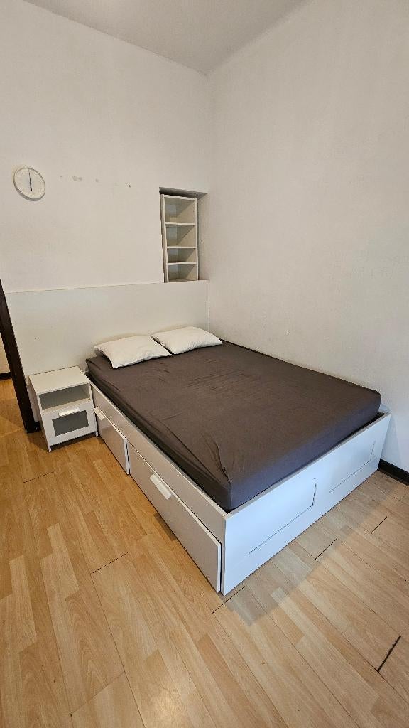 Cadre de lit avec rangement 140x200, Maison & Meubles, Chambre à coucher | Lits, Comme neuf, Deux personnes, 140 cm, 200 cm, Bois