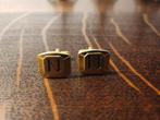 mooie Vintage vergulde manchetknopen met letter N, Handtassen en Accessoires, Manchetknopen, Ophalen of Verzenden, Zo goed als nieuw