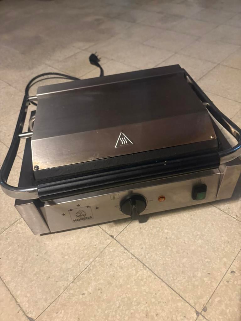 Grill de contact électrique professionnel inox, Electroménager, Grils de contact, Utilisé, Enlèvement