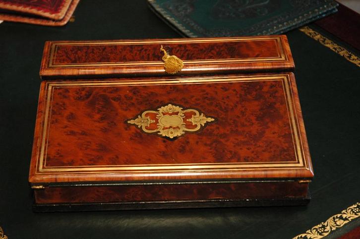 Napoleon III schrijfmap in thuyahoutfineer.., Antiek en Kunst, Antiek | Kantoor en Zakelijk, Ophalen of Verzenden