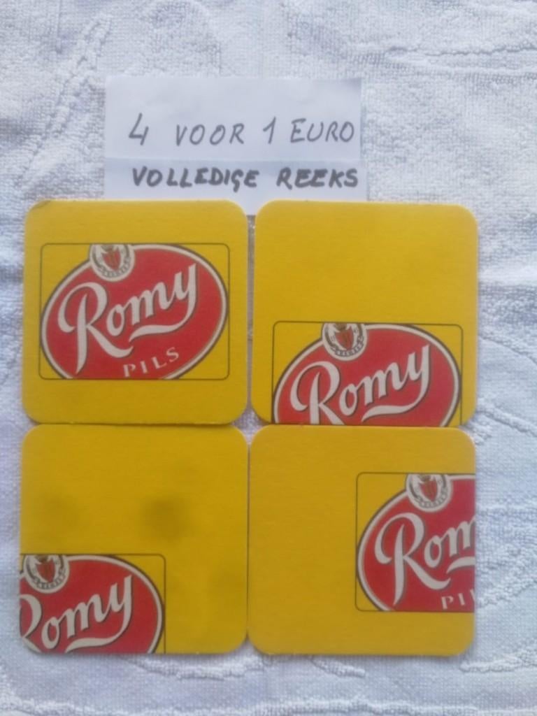 Volledige reeks bierviltjes Romy Pils embleem - €1, Ophalen of Verzenden, Viltje(s)