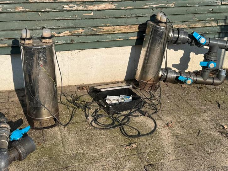 2 lampes UV-C professionnelles & acier inoxydable + commande, Jardin & Terrasse, Accessoires pour étangs, Utilisé, Filtre de bassin