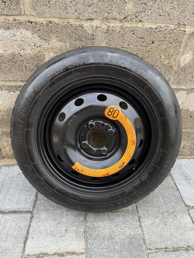 Reservewiel voor auto of aanhanger - 4x100 - S135/80 R14, Auto diversen, Aanhangwagen-onderdelen, Zo goed als nieuw, Ophalen