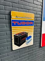 TUDOR Accus oud emaille reclamebord, Ophalen of Verzenden, Gebruikt, Reclamebord