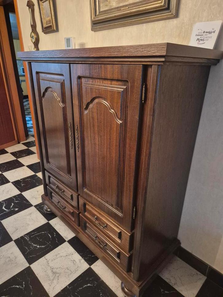 Donkere eetkamer - franse eik, Huis en Inrichting, Complete eetkamers, Gebruikt, 6 tot 8 stoelen, Ophalen