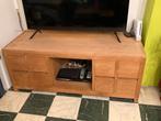 Houten tv-meubel teak met laden, Gebruikt, 100 tot 150 cm, Teakhout, Ophalen of Verzenden