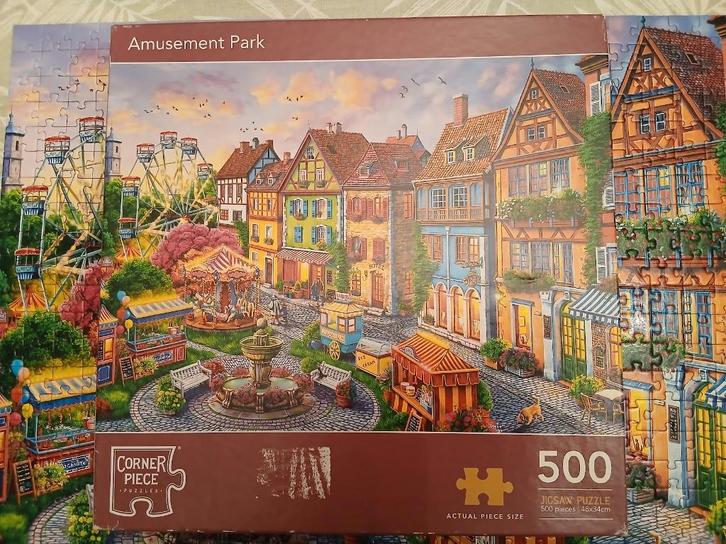 Puzzels Corner Piece + Ravensburger 500 stukjes, Hobby & Loisirs créatifs, Sport cérébral & Puzzles, Comme neuf, Puzzle, 500 à 1500 pièces