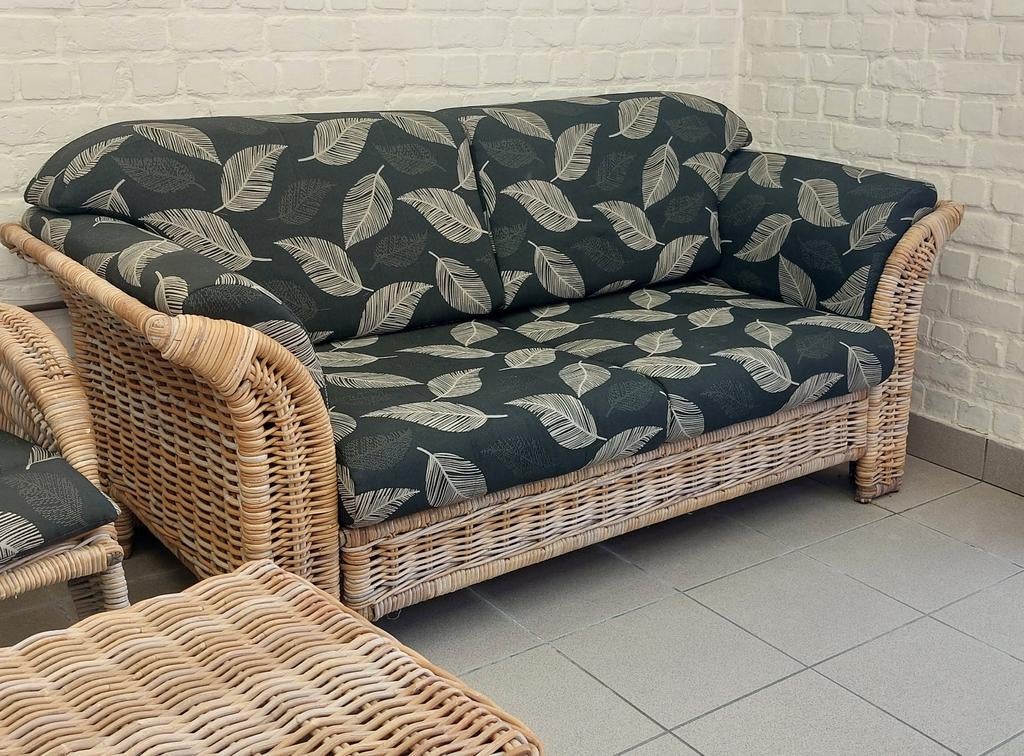 Prachtige loungeset in rotan, Enlèvement, Comme neuf