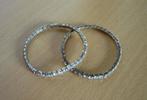 Set van 2 zilverkleurige armbanden met witte strassstenen, Enlèvement ou Envoi