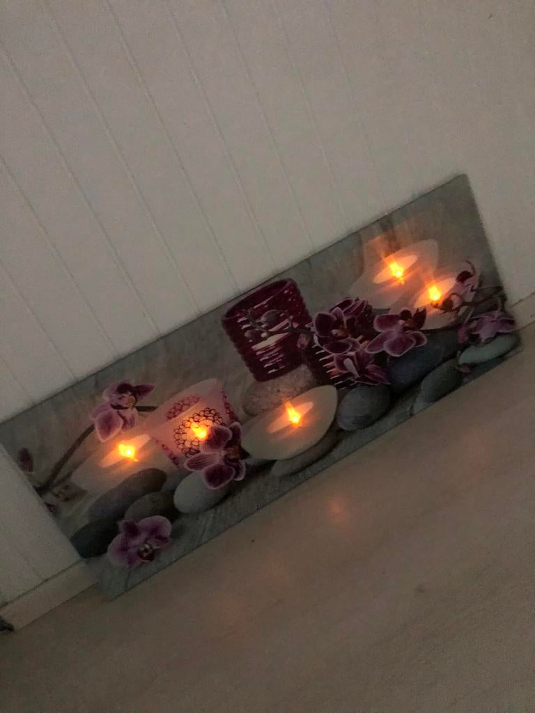 Cadre à bougie lumineuse 1m*40cm, Maison & Meubles, Enlèvement, Comme neuf, Bougie