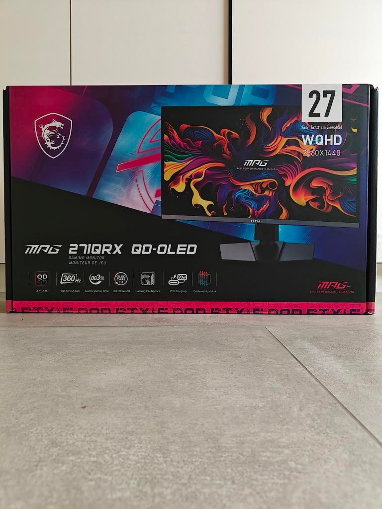 Nieuw! MSI MPG 271 QRX QD-OLED 27" 1440p 360HZ 3,5j Garantie, Enlèvement, HDMI