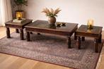 Unieke Afrikaanse salontafels – massief hout, Ophalen, Gebruikt, 100 tot 150 cm, Vierkant