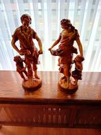 2 beelden van Hippolyte Moreau, Antiquités & Art, Art | Sculptures & Bois, Enlèvement, Autres matériaux, Statue, Homme