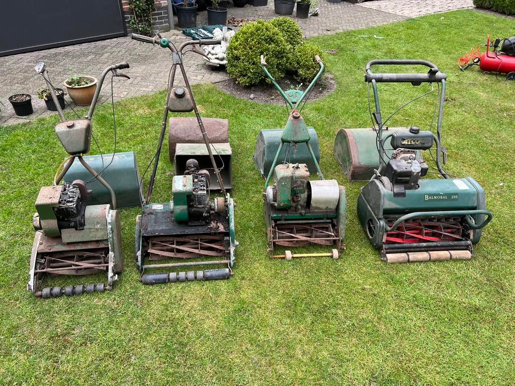 Lot van 4 kooimaaiers (cilindermaaiers) te koop, Tuin en Terras, Grasmaaiers, Ophalen