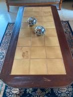 Eiken Vintage salontafel met tegels, Huis en Inrichting, Ophalen, Zo goed als nieuw