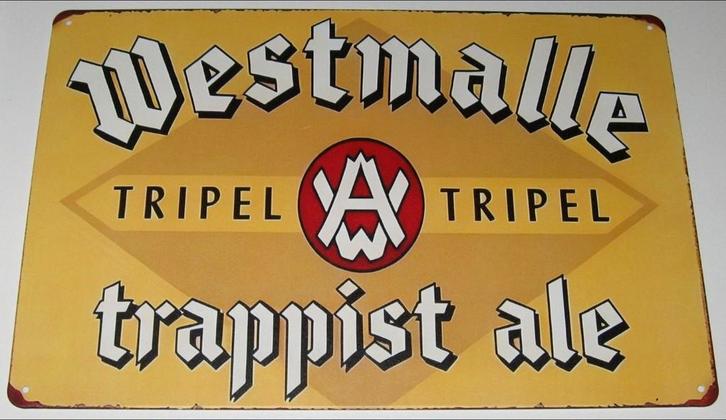 WESTMALLE BIER : Metalen Bord Westmalle Tripel Trappist Ale, Verzamelen, Biermerken, Nieuw, Reclamebord, Plaat of Schild, Overige merken