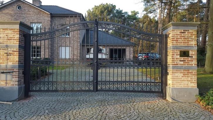 tuinpoort  zeer degelijk en stijlvol (3meter of breder), Tuin en Terras, Tuinpoorten, Nieuw, Draaipoort, Staal, 150 tot 200 cm